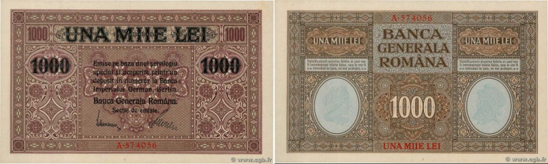 Country : ROMANIA 
Face Value : 1000 Lei  
Date : (1917) 
Period/Province/Bank :...