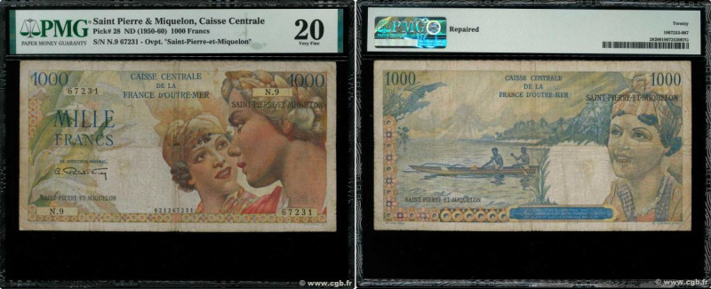 Country : SAINT PIERRE AND MIQUELON 
Face Value : 1000 Francs Union Française  
...
