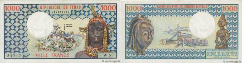 Country : CHAD 
Face Value : 1000 Francs  
Date : (1973) 
Period/Province/Bank :...