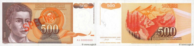 Country : YUGOSLAVIA 
Face Value : 500 Dinara Non émis 
Date : 01 mars 1990 
Per...