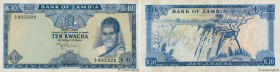 Country : ZAMBIA 
Face Value : 10 Kwacha  
Date : (1969) 
Period/Province/Bank : Bank of Zambia 
Catalogue reference : P.12a 
Alphabet - signatures - ...