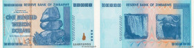 Country : ZIMBABWE 
Face Value : 100 Trillions Dollars  
Date : 2008 
Period/Province/Bank : Reserve Bank of Zimbabwe 
Catalogue reference : P.91 
Alp...
