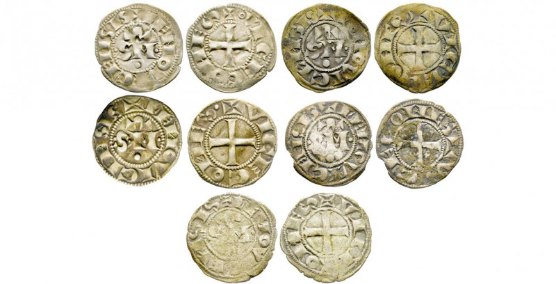 Vicomté de Limoges 
Anonymes XIIe-XIIIe siècle, 1200-1250
Lot de cinq Deniers, A...