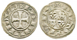 Limousin - Vicomté de Turenne 
Raymond II, III ou IV - 1143-1243 
Denier, AG 1 g.
Avers :+ RAINVNDVS. Croix.
Revers + DE TVRENA. Deux O cruciformes et...