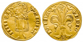 Orange
Prince Raymond V 1340-1393
Florin d'or au type florentin, ND, AU 3.48 g. 
Ref : Fr 189, Dup.2072
Conservation : rayures sinon TTB/SUP