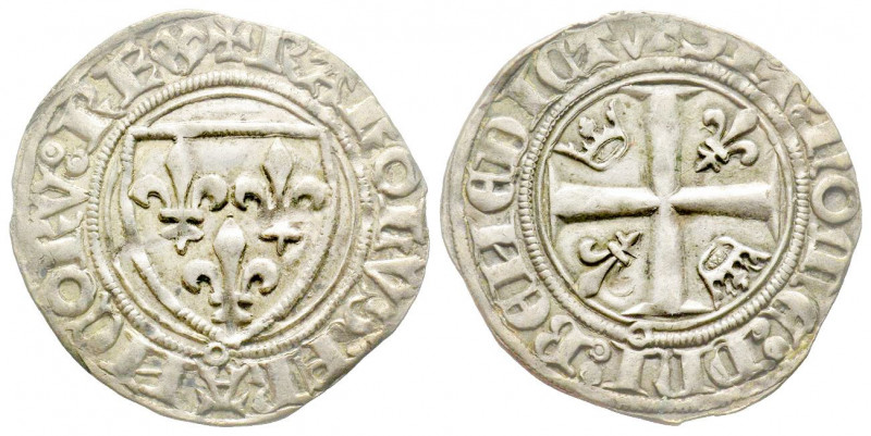 Charles VI 1380-1422
Blanc guénar, AG 2.75 g. 
Ref : Dup. 377, Laf. 381
Conserva...