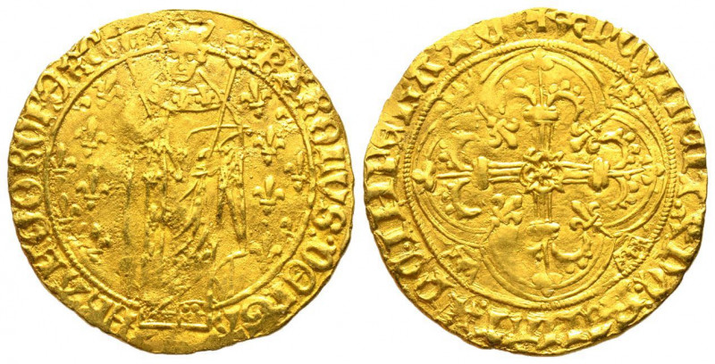 Charles VII le Victorieux 1422-1461
Royal d’or, Chinon, AU 3.76 g. 
Ref : Dup 45...