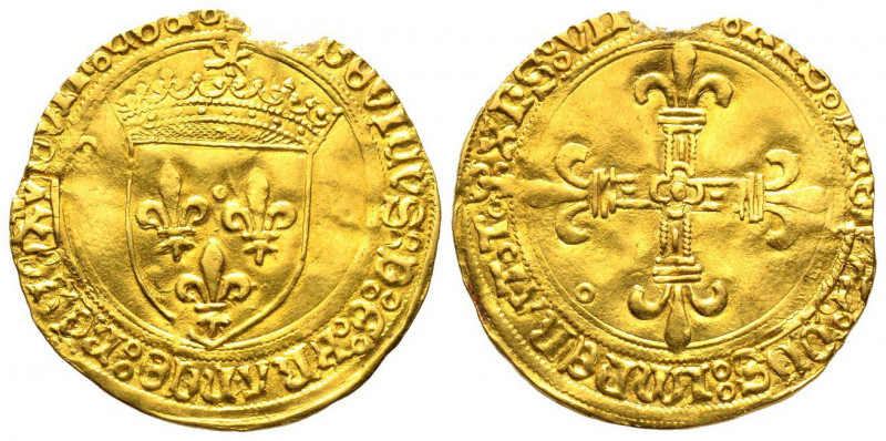 Louis XII 1498-1515
Écu d'or au soleil, AU 3.34 g.
Ref : Dup. 647, Fr. 323
Conse...