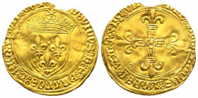 Louis XII 1498-1515
Écu d'or au soleil, AU 3.34 g.
Ref : Dup. 647, Fr. 323
Conservation : TTB. Traces de monture