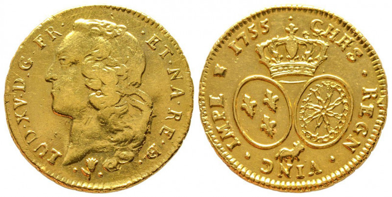 Louis XV 1715-1774
Double Louis d'or au bandeau de Béarn, Pau 1755, AU 16.10 g.
...