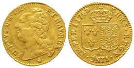Louis XVI 1774-1792
Louis d'or à la tête nue, Metz, 1788 AA, AU 7.58 g.
Ref : G.361 (R2), Fr. 471
Conservation : rayure sinon TTB+. Très Rare