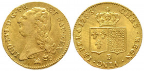 Louis XVI 1774-1792
Double Louis d'or à la tête nue, Rouen, 1788 B, AU 15.15 g.
Ref : G.363 (R3), Fr. 474
Conservation : infime brossage sinon Superbe...