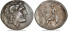 THRACIAN KINGDOM. Lysimachus (305-281 BC). AR tetradrachm (30mm, 16.41 gm, 1h). NGC Choice XF 5/5 - 2/5. Lampsacus, 297/6-282/1 BC. Diademed head of d...