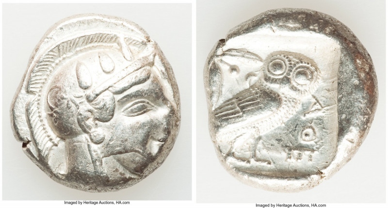 ATTICA. Athens. Ca. 465-455 BC. AR tetradrachm (24mm, 17.15 gm, 5h). XF, flan fl...