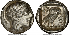 ATTICA. Athens. Ca. 440-404 BC. AR tetradrachm (24mm, 17.20 gm, 5h). NGC Choice AU 4/5 - 4/5, brushed. Mid-mass coinage issue. Head of Athena right, w...