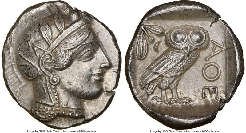 ATTICA. Athens. Ca. 440-404 BC. AR tetradrachm (26mm, 17.05 gm, 7h). NGC Choice ...