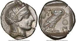 ATTICA. Athens. Ca. 440-404 BC. AR tetradrachm (26mm, 17.05 gm, 7h). NGC Choice AU 5/5 - 3/5. Mid-mass coinage issue. Head of Athena right, wearing cr...