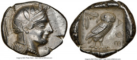 ATTICA. Athens. Ca. 440-404 BC. AR tetradrachm (28mm, 17.15 gm, 1h). NGC AU 5/5 - 4/5. Mid-mass coinage issue. Head of Athena right, wearing crested A...