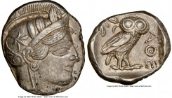 ATTICA. Athens. Ca. 440-404 BC. AR tetradrachm (25mm, 17.07 gm, 4h). NGC Choice XF 5/5 - 2/5. Mid-mass coinage issue. Head of Athena right, wearing cr...