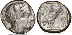 ATTICA. Athens. Ca. 440-404 BC. AR tetradrachm (24mm, 17.16 gm, 4h). NGC XF 5/5 - 3/5. Mid-mass coinage issue. Head of Athena right, wearing crested A...