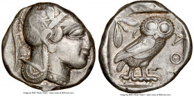 ATTICA. Athens. Ca. 440-404 BC. AR tetradrachm (24mm, 17.16 gm, 2h). NGC Choice VF 2/5 - 3/5, flan flaw. Mid-mass coinage issue. Head of Athena right,...