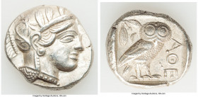 ATTICA. Athens. Ca. 440-404 BC. AR tetradrachm (26mm, 17.00 gm, 5h). AU, brushed. Mid-mass coinage issue. Head of Athena right, wearing crested Attic ...