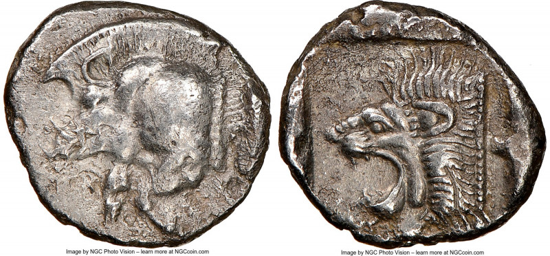 MYSIA. Cyzicus. Ca. 5th century BC. AR diobol(?) (11mm, 10h). NGC XF. Forepart o...