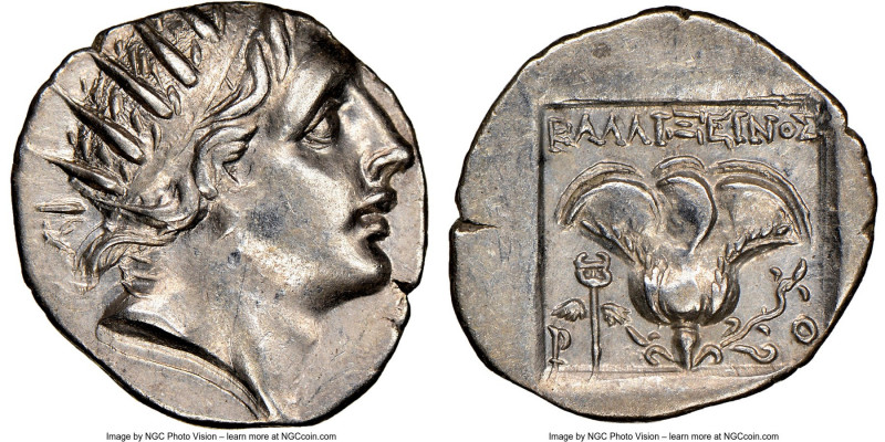 CARIAN ISLANDS. Rhodes. Ca. 88-84 BC. AR drachm (16mm, 10h). NGC Choice AU. Plin...
