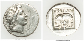 CARIAN ISLANDS. Rhodes. Ca. 88-84 BC. AR drachm (15mm, 2.63 gm, 12h). About XF. Plinthophoric standard, Euphanes, magistrate. Radiate head of Helios r...