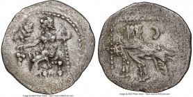 CILICIA. Uncertain Mint. Ca. 4th century BC. AR obol (13mm, 5h). NGC VF. Possible issue of Laranda in Lycaonia, ca. 324/3 BC. Ba'altars seated left on...