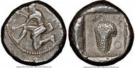 CILICIA. Soloi. Ca. 440-400 BC. AR stater (20mm, 10.63 gm, 11h). NGC Choice VF 4/5 - 4/5. Amazon, nude to waist, on one knee left, wearing pointed cap...