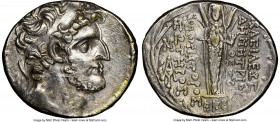 SELEUCID KINGDOM. Demetrius III Eucaerus (ca. 97-87 BC). AR tetradrachm (28mm, 12h). NGC Choice VF, brushed, die shift. Damascus, dated Seleucid Era 2...