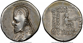 PARTHIAN KINGDOM. Mithradates III (ca. 87-80 BC). AR drachm (20mm, 3.93 gm, 1h). NGC Choice Fine 4/5 - 4/5. Ecbatana. Diademed bust of Mithradates III...