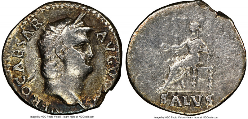 Nero (AD 54-68). AR denarius (18mm, 2.74 gm, 7h). NGC Choice Fine 5/5 - 1/5 scra...