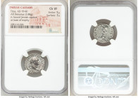 Titus (AD 79-81). AR denarius (18mm, 2.88 gm, 7h). NGC Choice VF 5/5 - 3/5. Rome, Judaea Capta issue, June-July AD 79. IMP T CAESAR VESPASIANVS AVG, l...