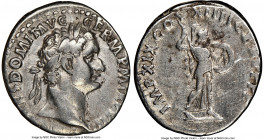 Domitian (AD 81-96). AR denarius (19mm, 7h). NGC VF, brushed. Rome, 14 September AD 88-13 September AD 89. IMP CAES DOMIT AVG-GERM P M TR P VIII, laur...