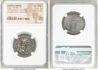 Trajan (AD 98-117). AR cistophorus (26mm, 10.21 gm, 6h). NGC Choice VF S 5/5 - 5/5. Rome. IMP CAES NERVA TRAIA-N AVG GERM P M, laureate head of Trajan...