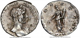 Hadrian (AD 117-138). AR denarius (18mm, 7h). NGC Choice XF. Rome, AD 118. IMP CAESAR TRAIAN HADRIANVS AVG, laureate bust of Hadrian right, seen from ...