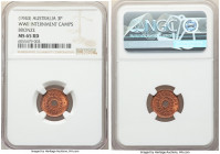 Internment Camp bronze 3 Pence Token ND (1943) MS65 Red NGC, KM-Tn2.1. 

HID09801242017

© 2020 Heritage Auctions | All Rights Reserved