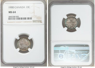 Victoria 10 Cents 1900 MS64 NGC, London mint, KM3. Teal, gold and mauve toning. 

HID09801242017

© 2020 Heritage Auctions | All Rights Reserved