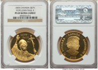 Elizabeth II gold Proof 75 Dollars 2005 PR69 Ultra Cameo NGC, Royal Canadian mint, KM567. Pope John Paul II issue. Mintage: 1,870. AGW 0.4211 oz. 

...