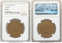 3-Piece Lot of Certified Assorted Issues NGC, 1) Hunan. Republic 20 Cash 1919 - VF35 2) Szechuan bronze 100 Cash Year 15 (1926) - VF30 Brown 3) Kuang-...