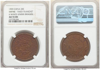 Hsüan-t'ung 20 Cash CD 1909 AU55 Brown NGC, CL-HB.62. Six waves below dragon and without dot between "Kuo" and "Copper". 

HID09801242017

© 2020 ...