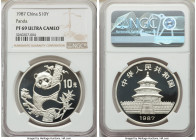 People's Republic Proof Panda 10 Yuan 1987 PR69 Ultra Cameo NGC, KM167, PAN-58A. Frosted cameo Gem Proof. 

HID09801242017

© 2020 Heritage Auctio...