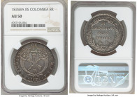 Republic 8 Reales 1835 BA-RS AU50 NGC, Bogota mint, KM89. Graphite with gold and red undertones. 

HID09801242017

© 2020 Heritage Auctions | All ...