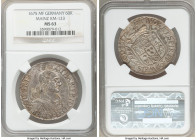 Mainz. Lothar Friedrich 60 Kreuzer (2/3 Taler) 1675-MF MS63 NGC, KM123, Dav-648. Steel-gray toning with rose and gold accents. Scuff behind portrait n...