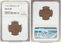 George III Farthing 1773 MS63 Brown NGC, KM602. Residual red in recesses. 

HID09801242017

© 2020 Heritage Auctions | All Rights Reserved