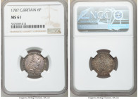 George III 6 Pence 1787 MS61 NGC, KM606.1, S-3748. Without hearts variety. Sheathed in a rose-gray tone. 

HID09801242017

© 2020 Heritage Auction...