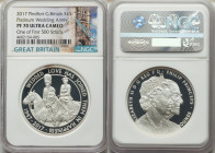 Elizabeth II silver Proof Piefort "Royal Wedding Anniversary" 5 Pounds 2017 PR70 Ultra Cameo NGC, KM-Unl., S-157. Mintage: 4,500. One of the first 500...
