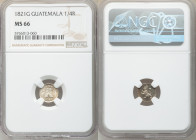 Ferdinand VII 1/4 Real 1821-G MS66 NGC, Nueva Guatemala mint, KM72. Semi-Prooflike and untoned. 

HID09801242017

© 2020 Heritage Auctions | All R...